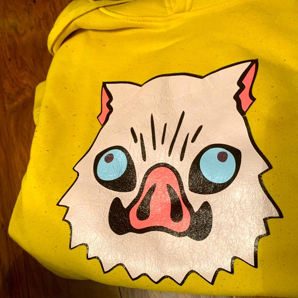 DEMON SLAYER INOSUKE HOODIE, 3XL, YELLOW,